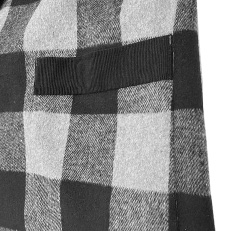 THOMAS MAGPIE ウール混チェックロングコート　グレー