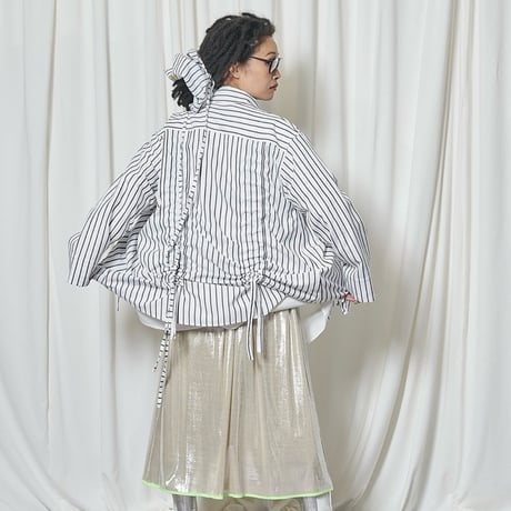THOMASMAGPIE     ドローストリングシャツジャケット     -ホワイト