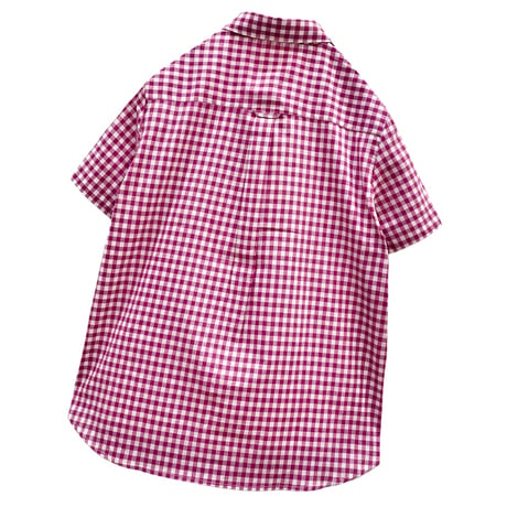 parkes コットンリネンギンガムチェック半袖シャツ