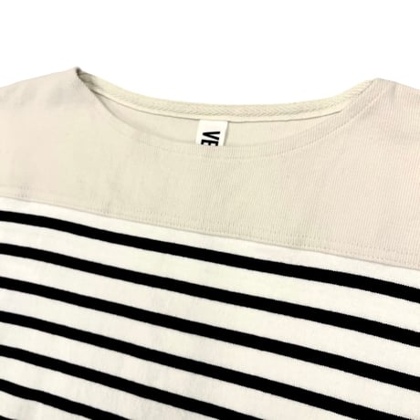 Ventblanc+  マルセイユボーダー 半袖Tシャツ -ブラック