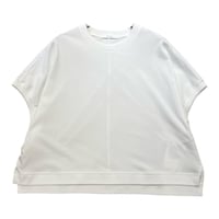 QTUME 細リブボックスTシャツ-ホワイト