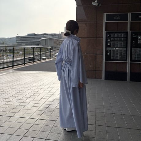LIROMA デザインシャツワンピース　White