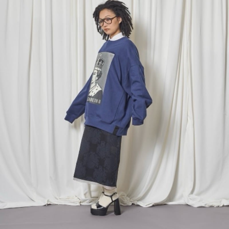 THOMASMAGPIE QUEEN OF QUEEN BIGスウェット - ネイビー | g