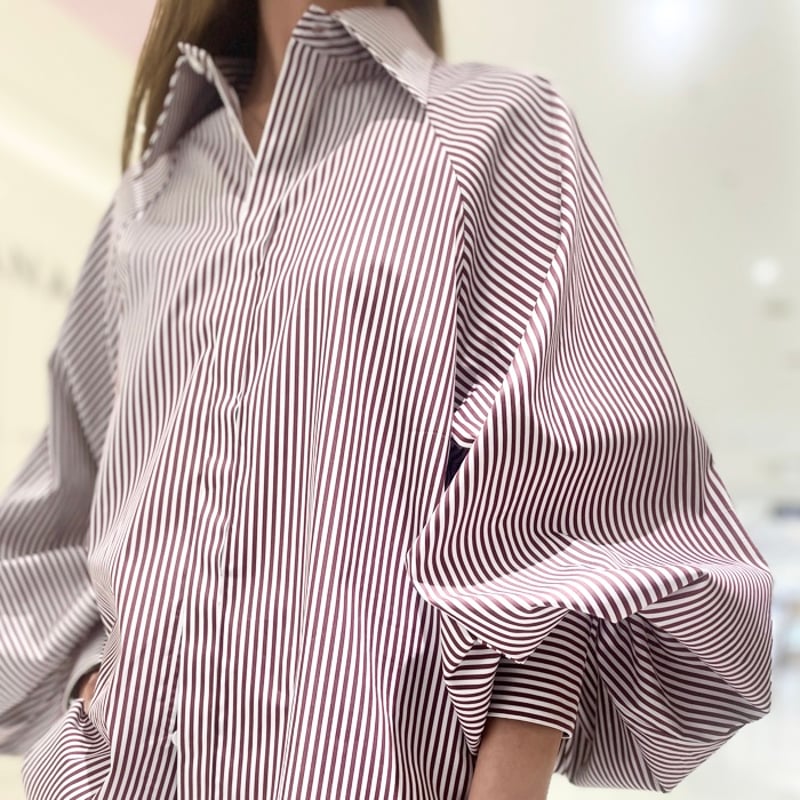 M53. ディファレンスギャザーストライプシャツ | grasol Nagasaki Stores
