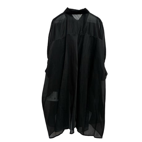 SEVEN SENSE シルクバックロングシャツ-  ブラック