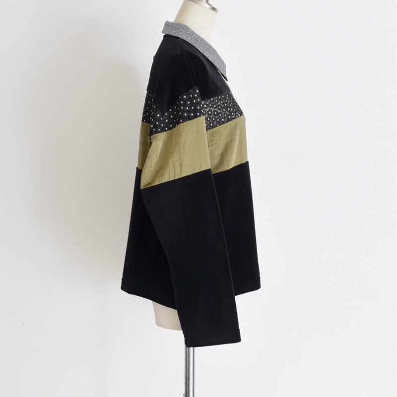 Eimee Law コットンベロアポロラガートップス Eimee Law ポロシャツ ポロ コットンベロアポロラガートップス