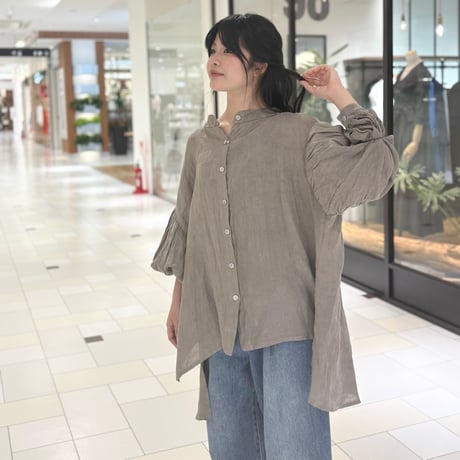 Kris Ana(クリスアナ)リネンオーバーサイズシャツ graige