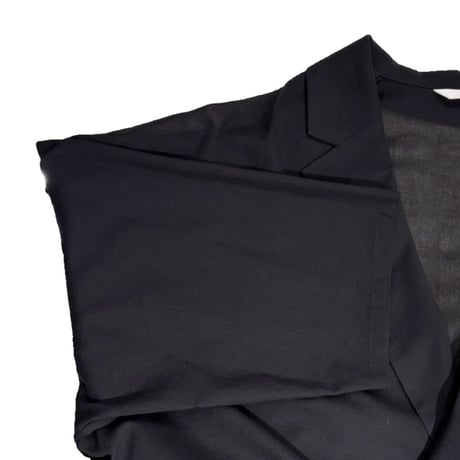 QTUME ナチュラルシアー五分袖ジャケット　black