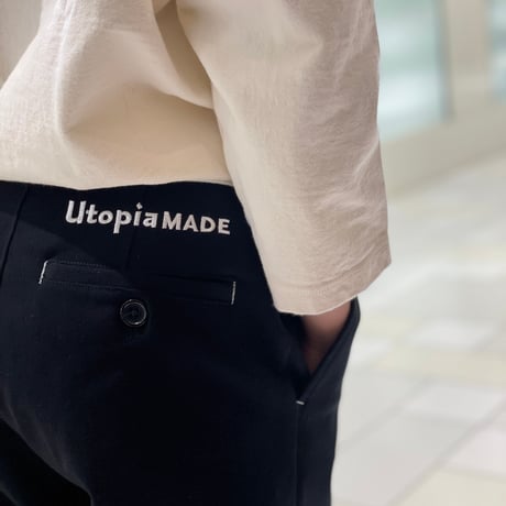 THOMAS MAGPIE コットンストレッチツイルパンツ-ブラック