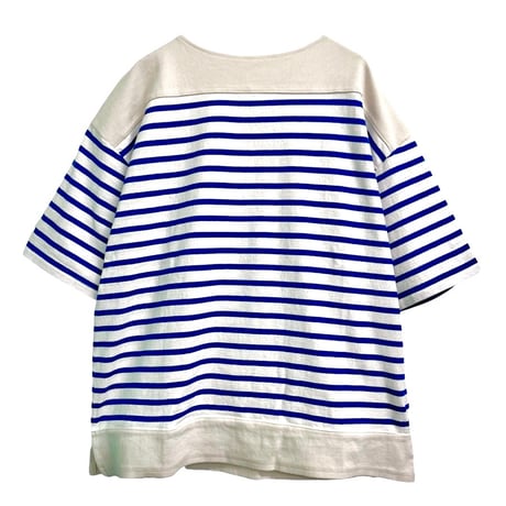 Ventblanc+ マルセイユボーダー 半袖Tシャツ-ブルー