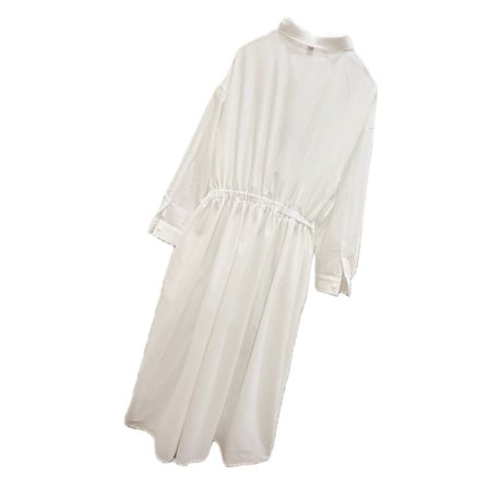 LIROMA デザインシャツワンピース　White