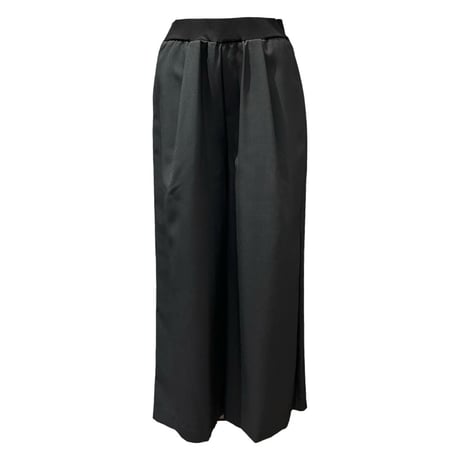 ATELIER SIX エステルシャンブレーリブワイドパンツ  -ブラック