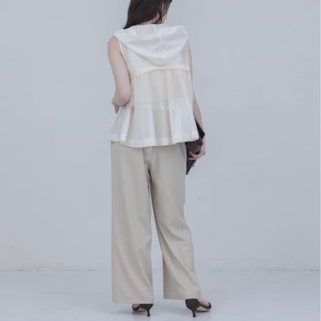 EimeeLaw     テープロゴゆるスラックスパンツ    -ライトベージュ