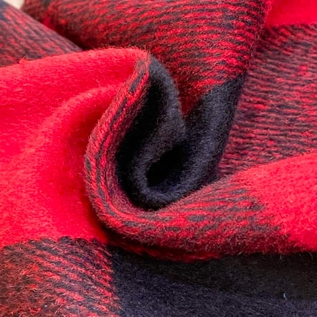 THOMAS MAGPIE ウール混チェックロングコート　レッド