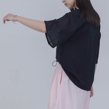 EimeeLaw    メッシュスリーブTシャツ    -ブラック