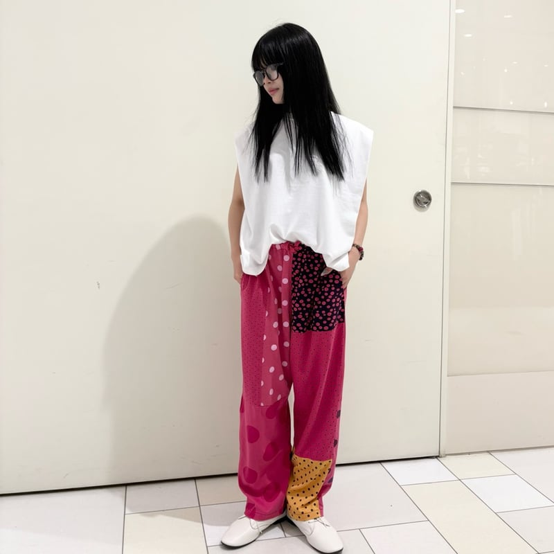 TIGREBROCANTE リメイクドットTシャツMixクルタパンツ pink | graso