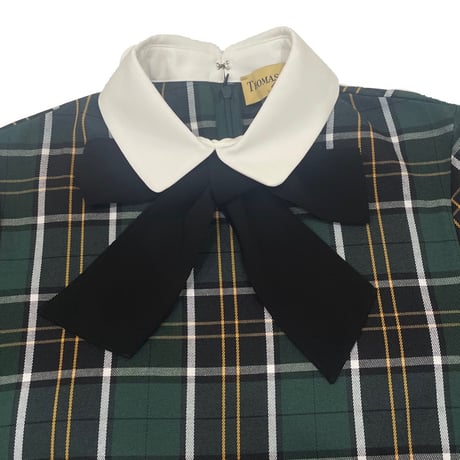 THOMAS MAGPIE  タータンチェックボウドレス　GREEN