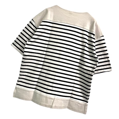 Ventblanc+  マルセイユボーダー 半袖Tシャツ -ブラック