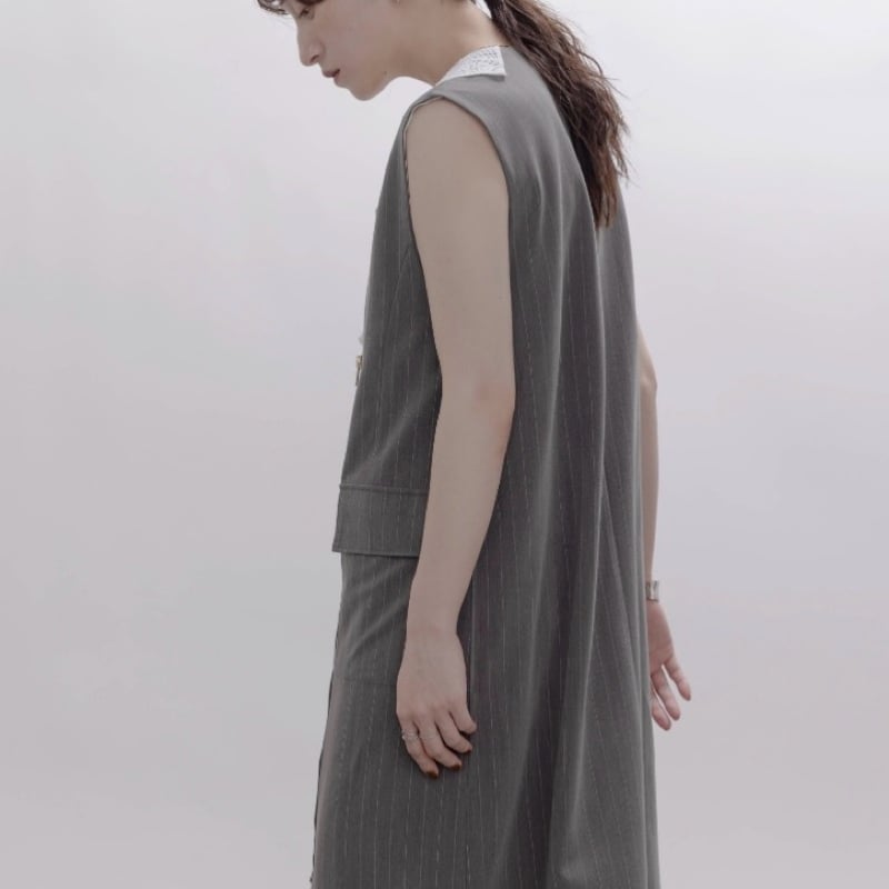 EimeeLaw レースカラーZIPストライプジャンパースカート