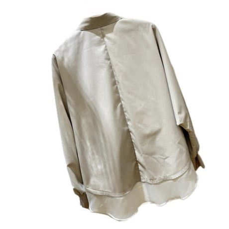 NUS シアードキッキングドルマンスリーブブザムシャツ beige