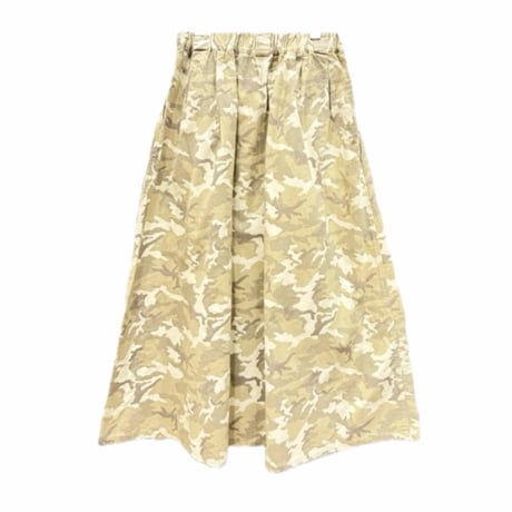 vent blanc カモフラージュネルスカート beige