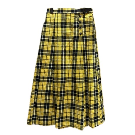 Parkes チェック柄スカート YELLOW