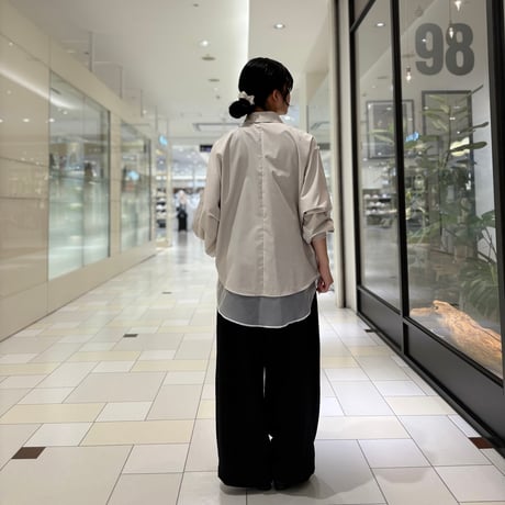 NUS シアードキッキングドルマンスリーブブザムシャツ beige