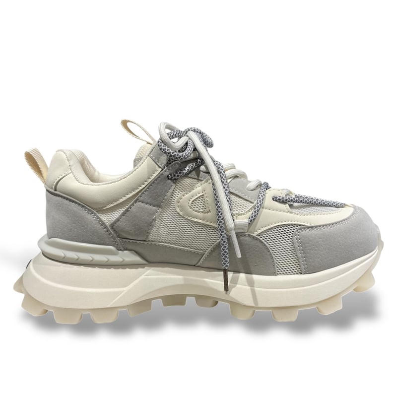 O'HOVE DE MUSÉE 厚底メッシュスニーカー -ホワイト×グレー | gras