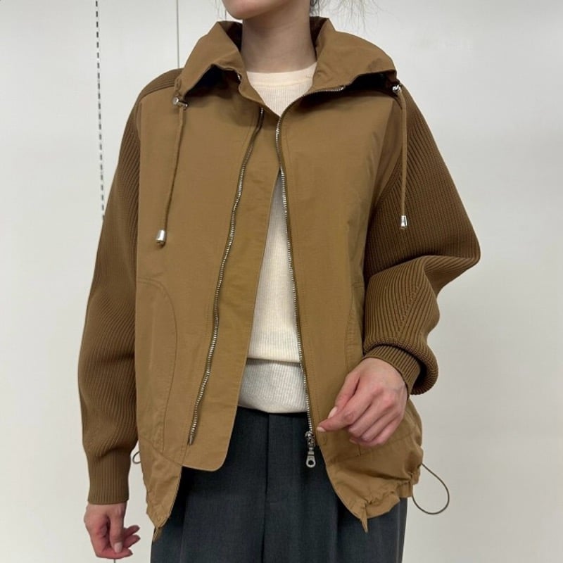 ATELIER SIX 片畦布帛ドッキングジャケット - ベージュ | grasol