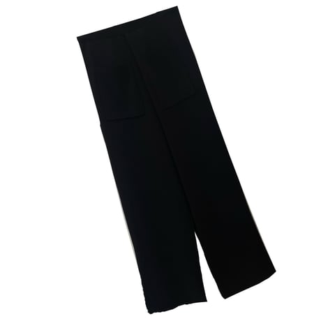 QTUME ハイゲージドルマンニットパンツ　ブラック