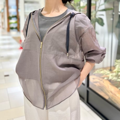 STELLA CIFFON ファインスパンオーガンザブルゾン  gray