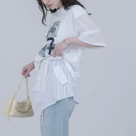 EimeeLaw    メッシュスリーブTシャツ    -ホワイト