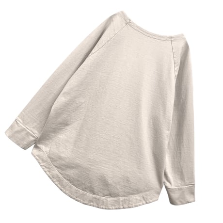 ティグルブロカンテ Mハード天竺ソリッドスウィッチTシャツ-オイスター
