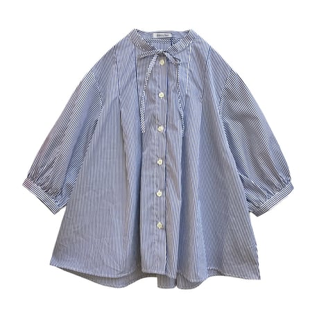 denicher ストライプタックブラウス　ブルー