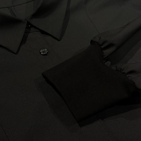 NUS シアードキッキングドルマンスリーブブザムシャツ　black