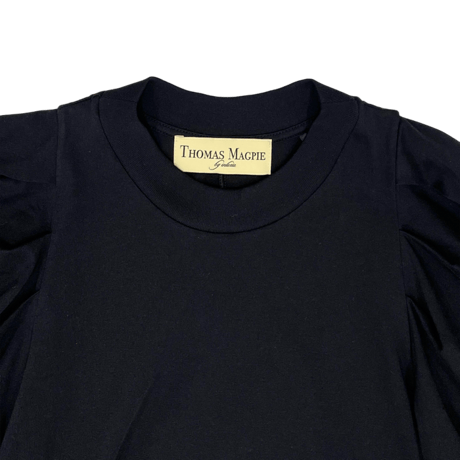 THOMAS MAGPIE ボリュームパフスリーブドレス　ブラック