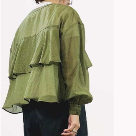 QTUME  ナチュラルシアーティアードブルゾン -   ベージュ