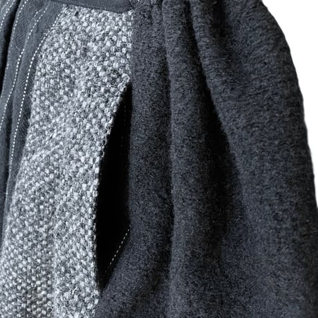 TIGRE BROCANTE ウールミックスサイドギャザースカート ブラック