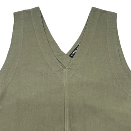 TIGREBROCANTE ジンバブエＶネックワークノースリーブワンピース　Olive