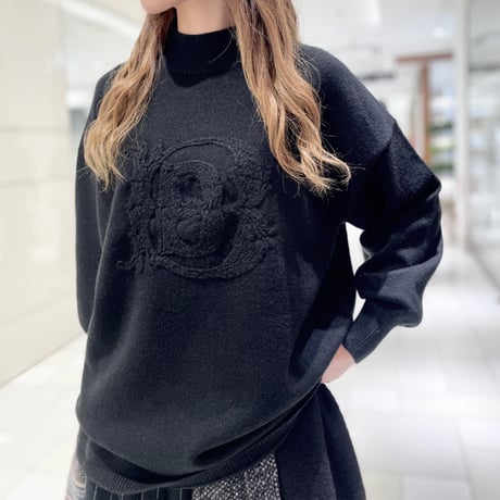 THOMAS MAGPIE ステッチハイネックニット　ブラック