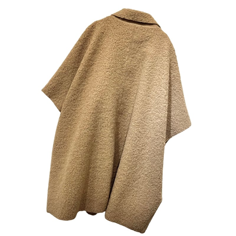 CYNICAL ボアスライバーニットリバーシブルポンチョ -ベージュ | gras