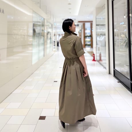 LIROMA ショートスリーブシャツワンピース サックス
