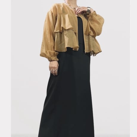 QTUME  ナチュラルシアーティアードブルゾン -   ベージュ