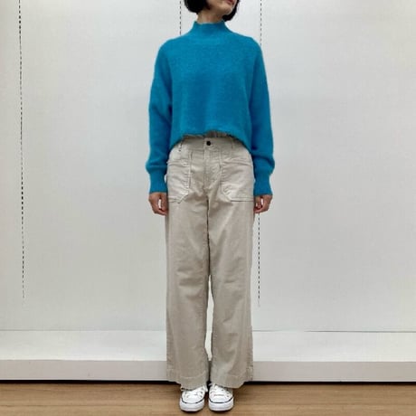 ATELIER SIX   7Gラクーン混ショートニット -  ブラウン