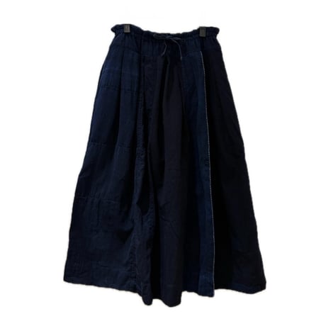 ティグルブロカンテ　藍の古布シリーズ　スリットスカート ティグルブロカンテ藍の古布シリーズスリットスカート