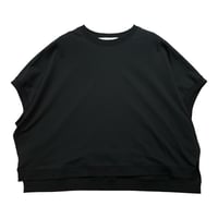 QTUME 細リブボックスTシャツ- ブラック