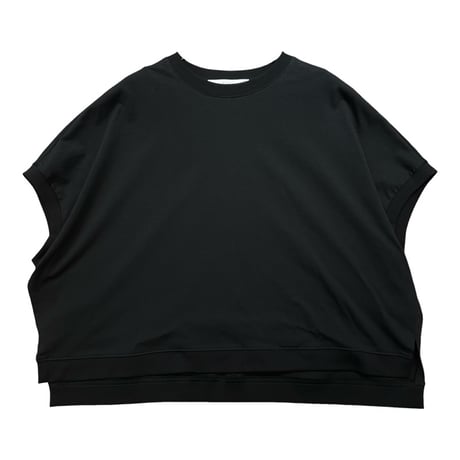 QTUME 細リブボックスTシャツ- ブラック