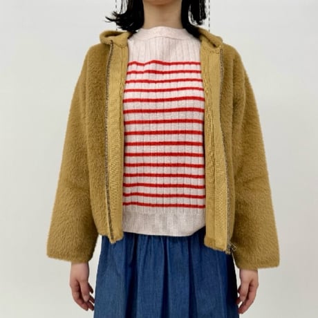ATELIER SIX   7Gフェザーカーディガン -  チャコール