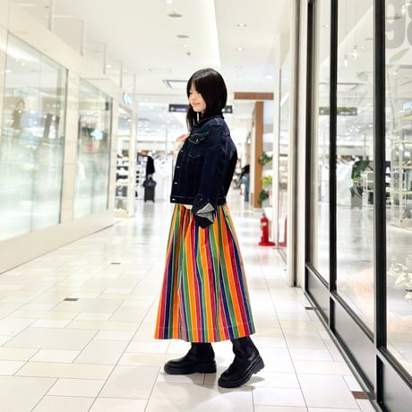 TIGRE BROCANTE レインボーストライプフィセルロングスカート Rainbow