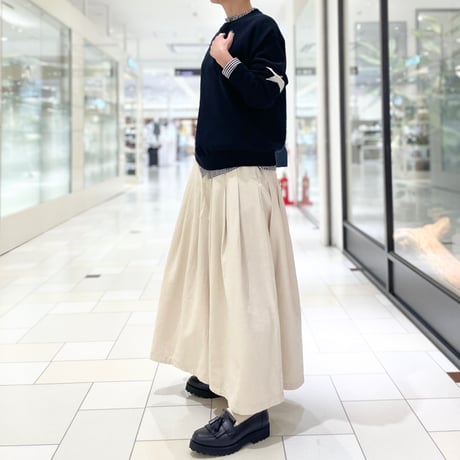 vent blanc スカートライクタックワイドパンツ　ナチュラル